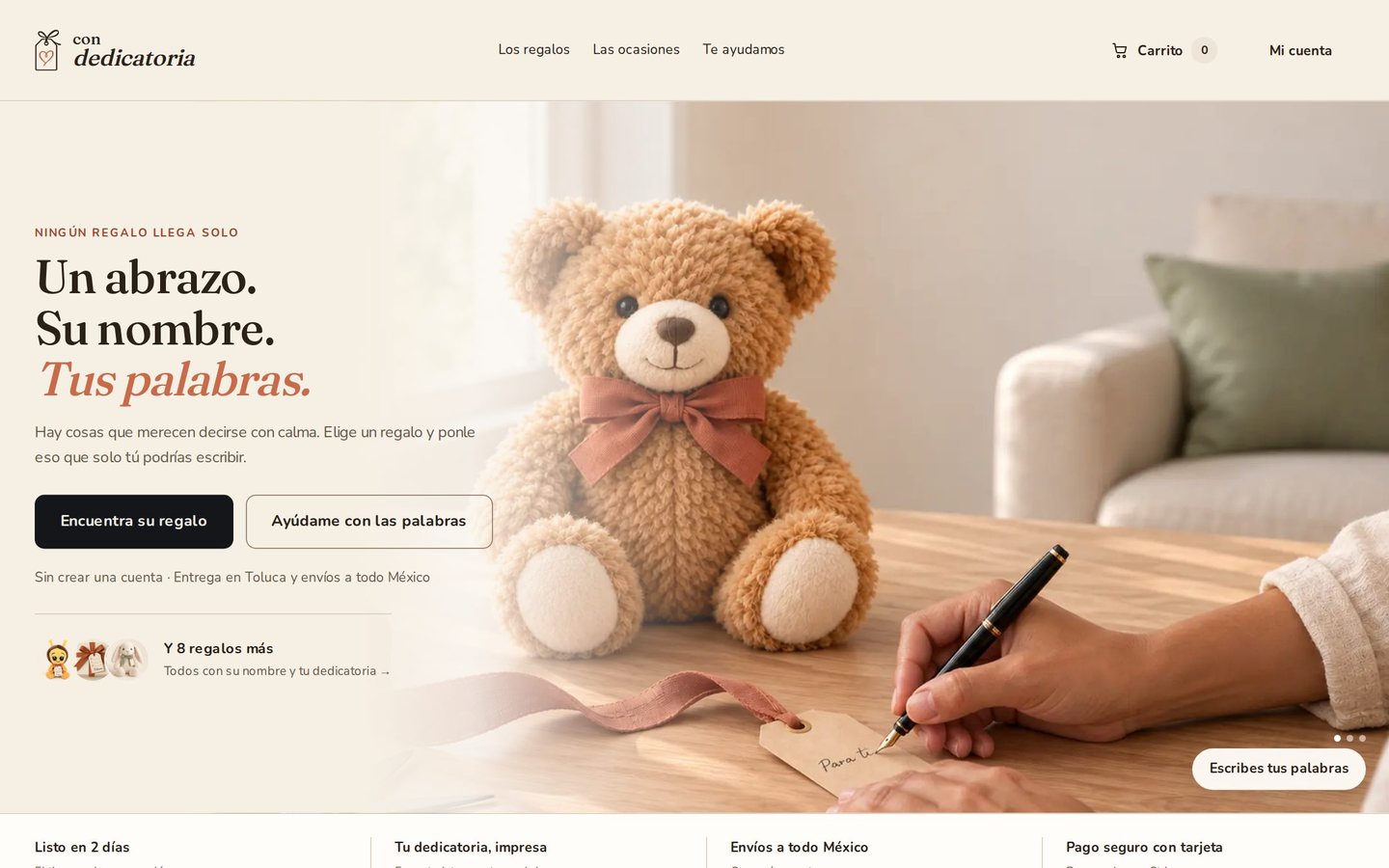 Captura del proyecto Con dedicatoria
