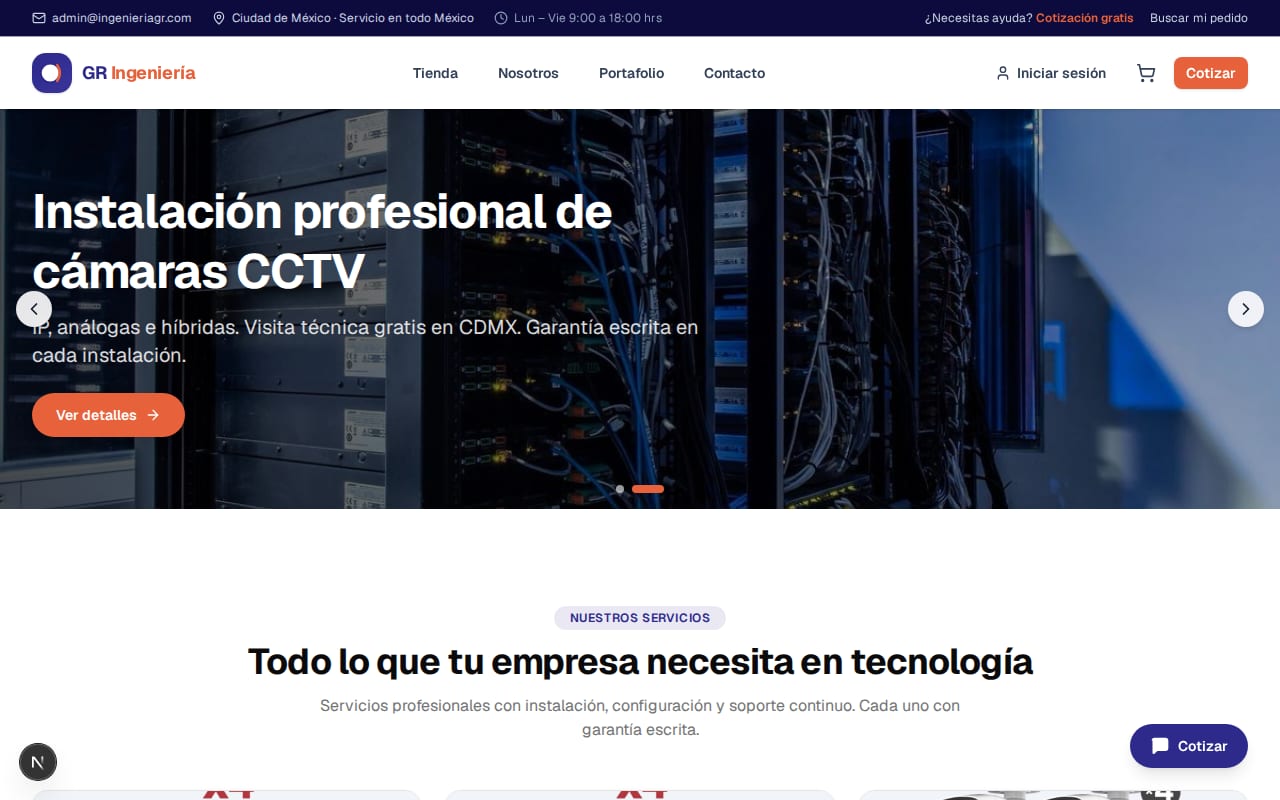 Captura del proyecto GR Ingeniería